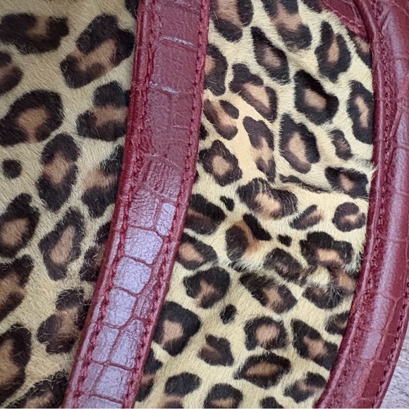 Leopard Print and Red Leather Women's Bag - Picture 2 of 8